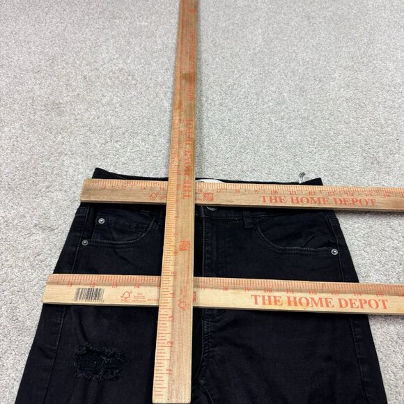 Garage Jeans Retro High Waist Jegging Black Distressed Pockets Size 5 - Picture 2 of 12